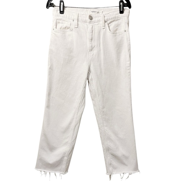 Hudson Remi High-Rise Straight Crop Jean White Raw Hem Size 28 - Picture 3 of 10
